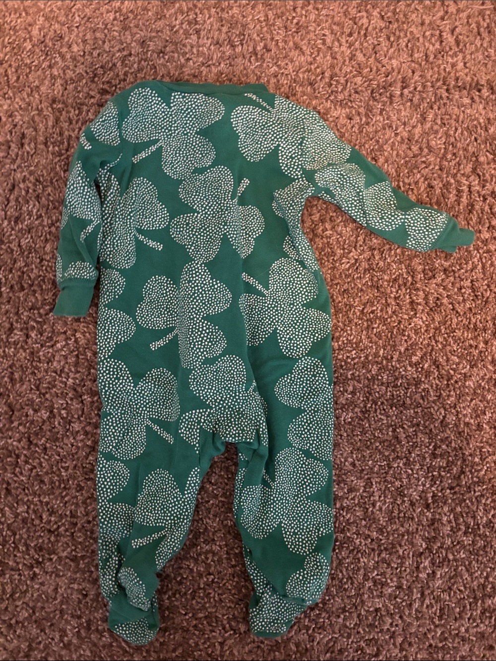 Carter's Cream and Teal "Little and Lucky" Baby Matching Set and Pajama - Picture 6 of 6